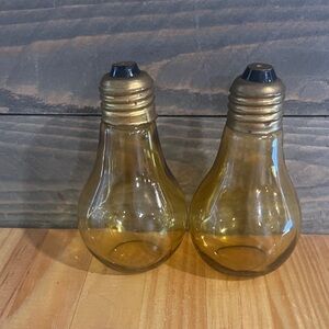 Vintage Nissan Japan Amber Glass Shakers